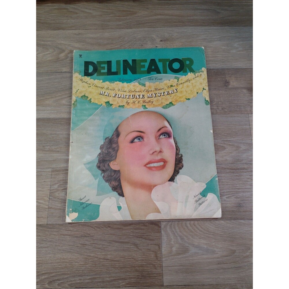 Vintage Magazine Delineator February 1935 Fashion Advertisement Novel